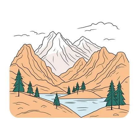 Free A Mountain Landscape With A Lake  AI Image