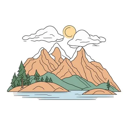 Free A Mountainous Landscape With A Lake  AI Image