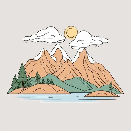 Free A Mountainous Landscape With A Lake  AI Image