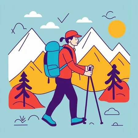 Free A Person Hiking In The Mountains  AI Image