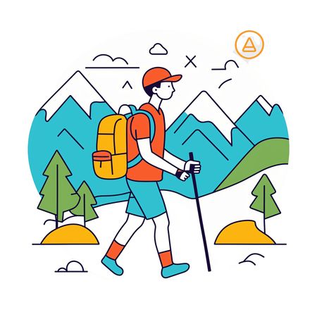 Free A Person Hiking In The Mountains  AI Image