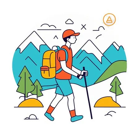 Free A Person Hiking In The Mountains  AI Image