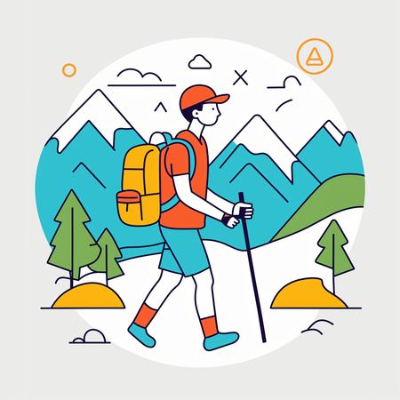 Free A Person Hiking In The Mountains  AI Image