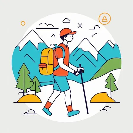 Free A Person Hiking In The Mountains  AI Image