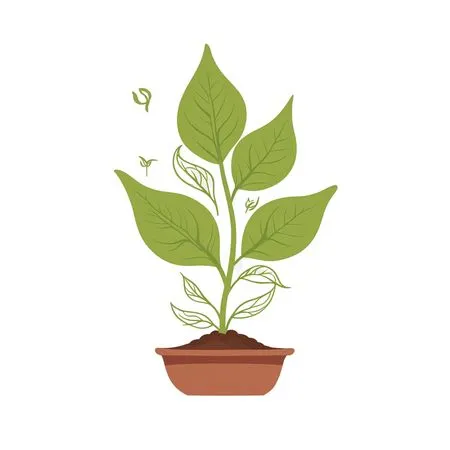 Free A Potted Plant With Leaves  AI Image