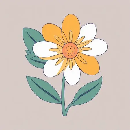 Free A Stylized Flower With Yellow And White Petals  AI Image