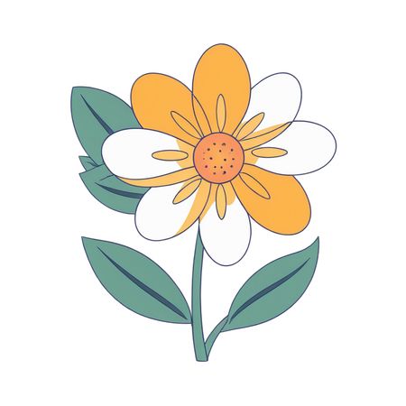Free A Stylized Flower With Yellow And White Petals  AI Image