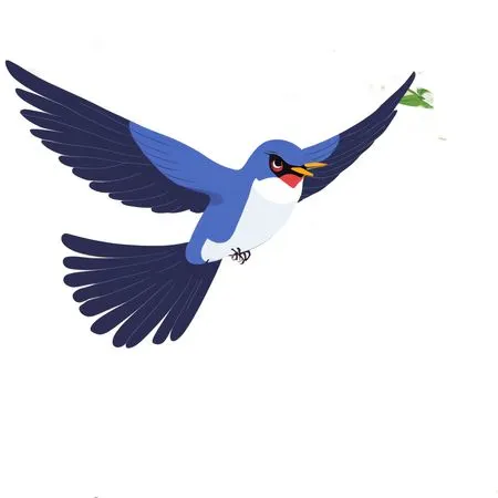 Free A Swallow Flying Among Roses  AI Image