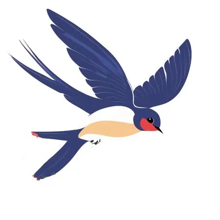 Free A Swallow Flying Among Roses  AI Image