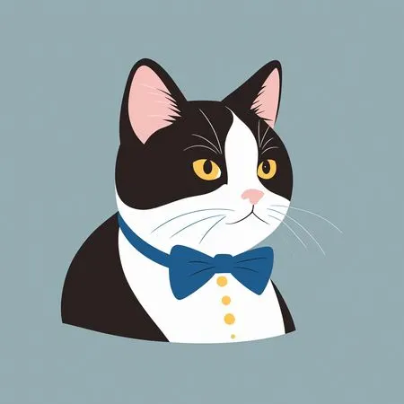 Free A Tuxedo Cat In A Bow Tie  AI Image