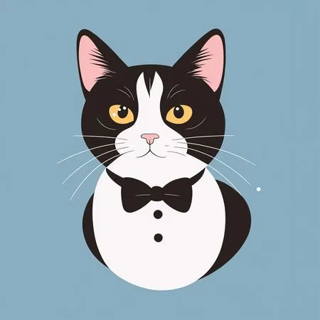 Free A Tuxedo Cat Wearing A Bow Tie  AI Image