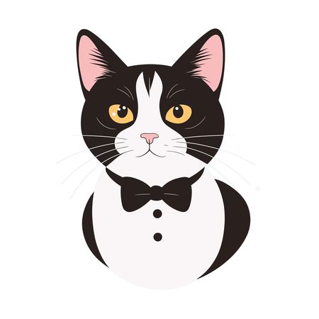 Free A Tuxedo Cat Wearing A Bow Tie  AI Image