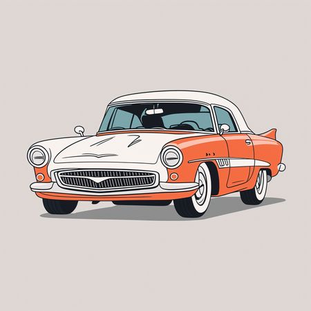 Free A Vintage Car From The 1950s Era  AI Image