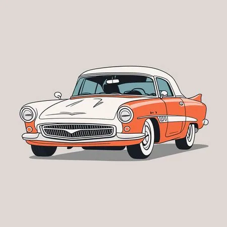 Free A Vintage Car From The 1950s Era  AI Image