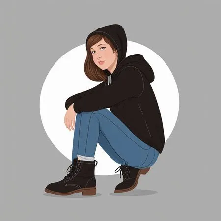 Free A Woman In A Hoodie And Boots  AI Image
