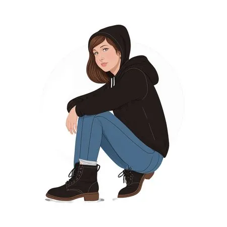 Free A Woman In A Hoodie And Boots  AI Image