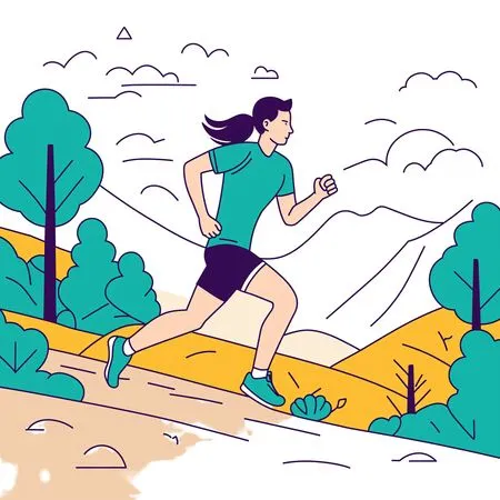 Free A Woman Running On A Trail AI Image