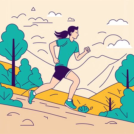 Free A Woman Running On A Trail  AI Image