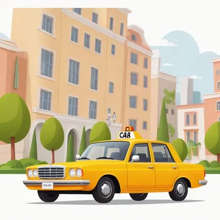 Free A Yellow Taxi In An Urban Setting  AI Image
