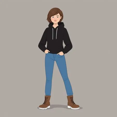 Free A Young Woman In Casual Attire  AI Image