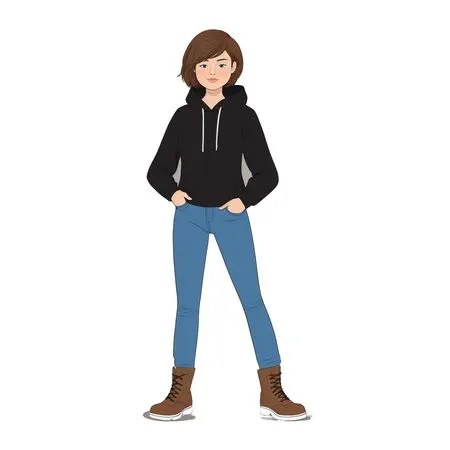 Free A Young Woman In Casual Attire  AI Image