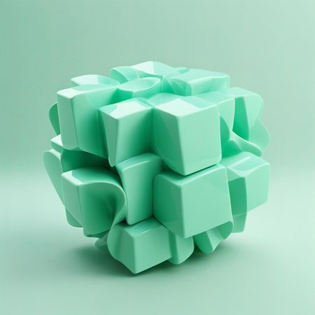 Free Abstract 3D Geometric Sculpture  AI Image