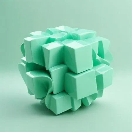 Free Abstract 3D Geometric Sculpture  AI Image