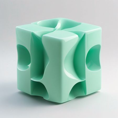 Free Abstract 3D Geometric Sculpture  AI Image
