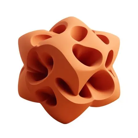 Free Abstract 3D Geometric Sculpture With Holes  AI Image