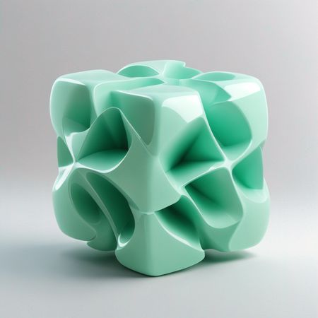 Free Abstract 3D Geometric Sculpture With Smooth Surfaces  AI Image