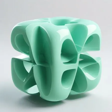 Free Abstract 3D Geometric Sculpture With Smooth Surfaces  AI Image