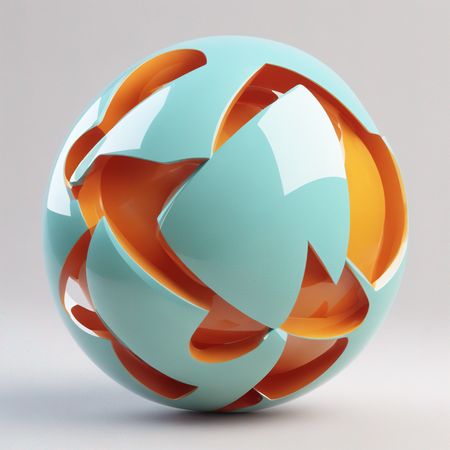 Free Abstract 3D Geometric Sphere Sculpture  AI Image