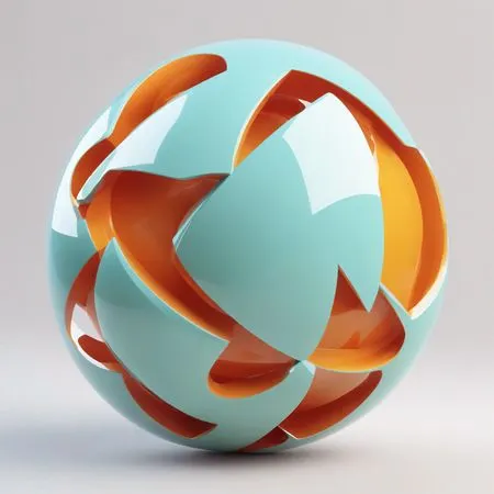 Free Abstract 3D Geometric Sphere Sculpture  AI Image