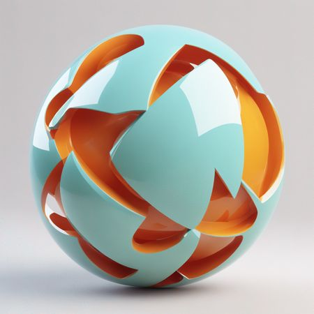 Free Abstract 3D Geometric Sphere Sculpture  AI Image