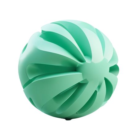 Free Abstract 3D Geometric Sphere With Curved Shapes  AI Image
