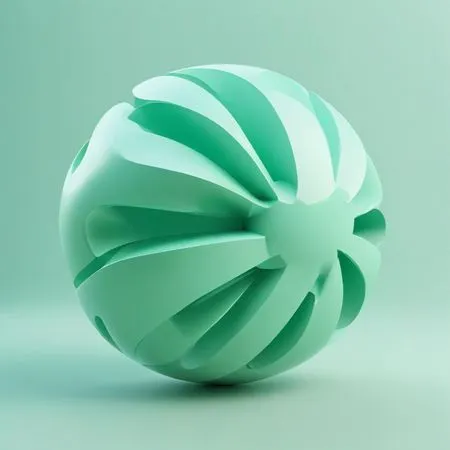 Free Abstract 3D Geometric Sphere With Curved Shapes  AI Image