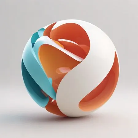 Free Abstract 3D Geometric Sphere With Interlocking Shapes  AI Image
