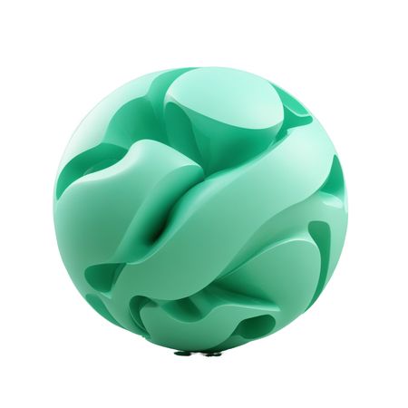 Free Abstract 3D Spherical Sculpture With Smooth Curves  AI Image