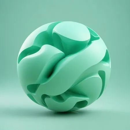 Free Abstract 3D Spherical Sculpture With Smooth Curves  AI Image