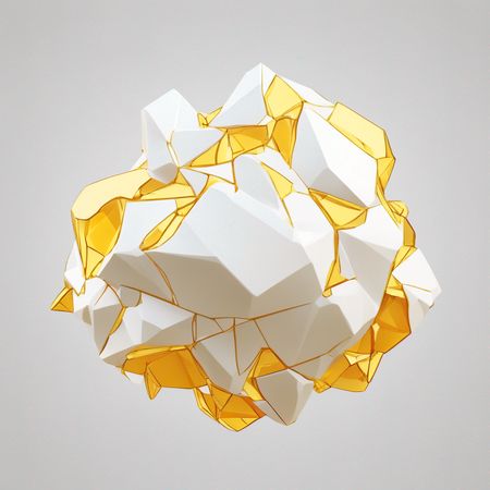 Free Abstract Geometric 3D Sphere With Angular Facets  AI Image