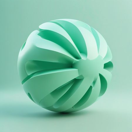 Free AI Abstract 3D Geometric Sphere With Curved Shapes Image