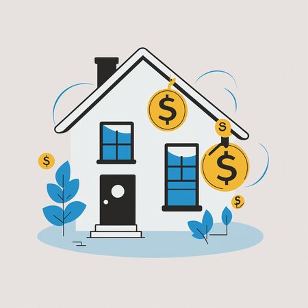 Free AI Casa com cifrões simbolizando investimento financeiro  Imagem