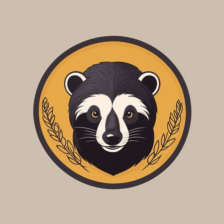 Free AI Emblema do guaxinim com a natureza  Imagem