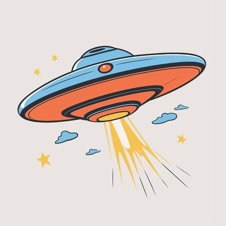 Free AI OVNI voando pelo céu com um feixe  Imagem