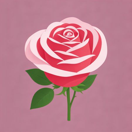 Free AI Rose avec pétales et feuilles détaillés  Image IA