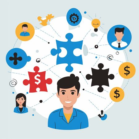 Free AI Team together works for problem solving Image