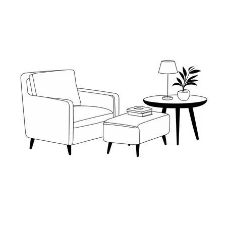 Free Armchair And Side Table  AI Image