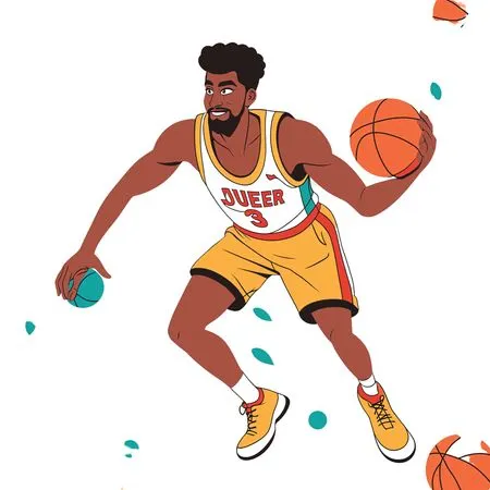 Free Basketball Player Dribbling  AI Image