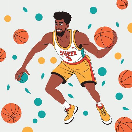 Free Basketball Player Dribbling  AI Image