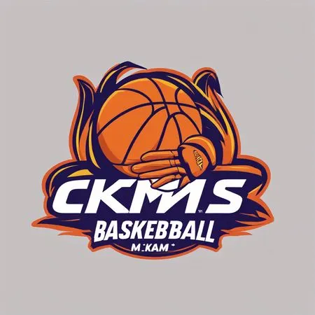 Free Basketball-themed Logo With Flaming Ball And Glove.  AI Image